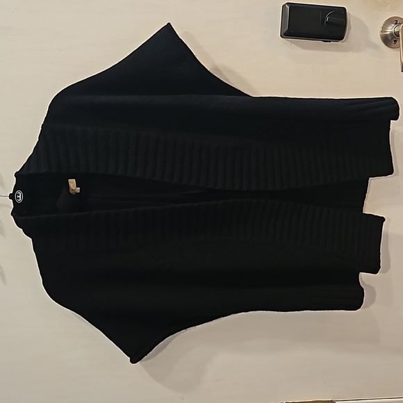 Michael Kors Collection Black 100% Cashmere Wrapped Cardigan M NWOT - Picture 3 of 7